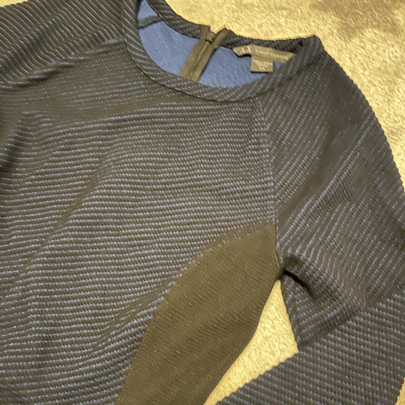 Armani Exchange black/blue bodycon dress - Picture 2 of 4